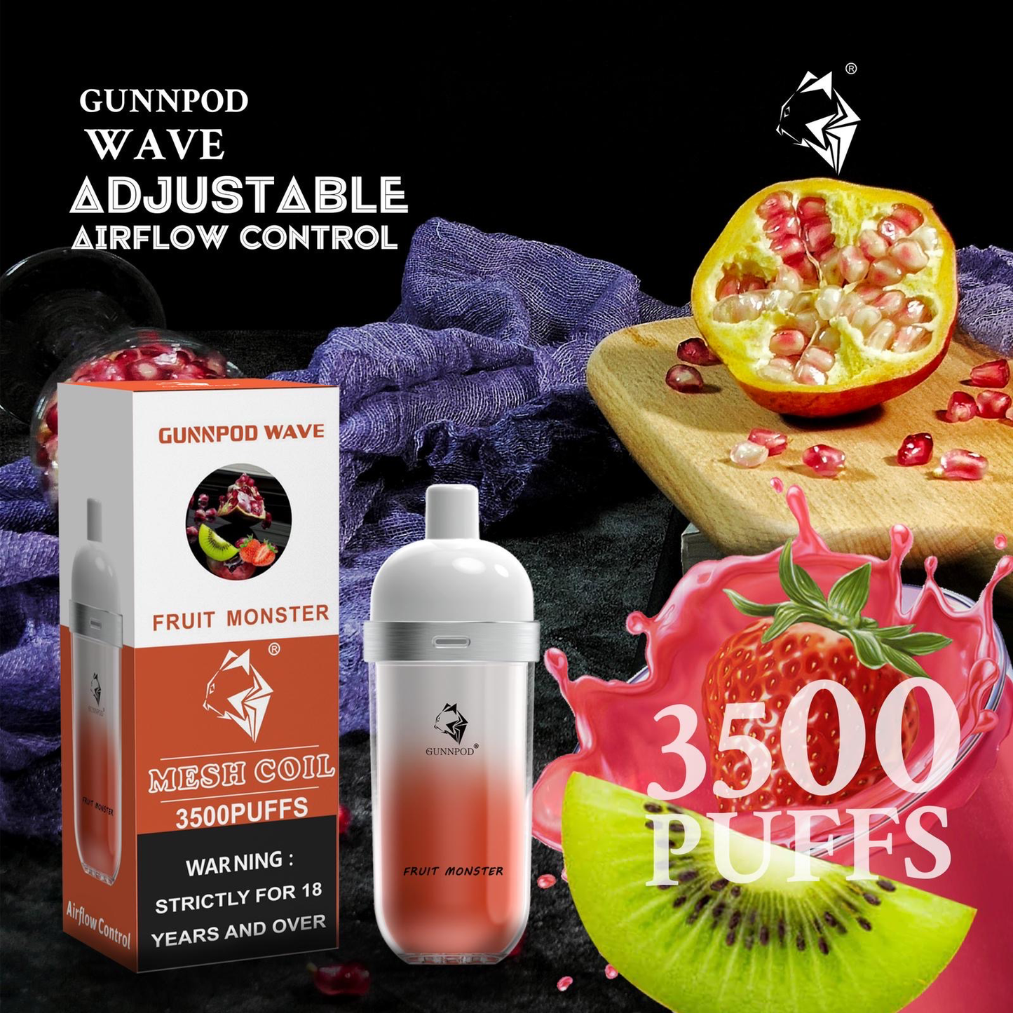 Dark Salmon GUNNPOD Wave 3500 Fruit Monster