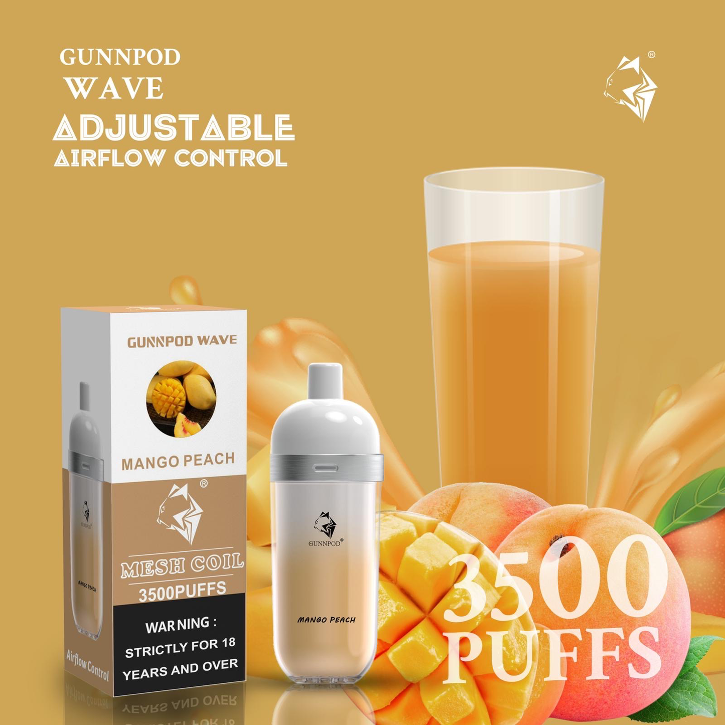 Dark Khaki GUNNPOD Wave 3500 mango Peach