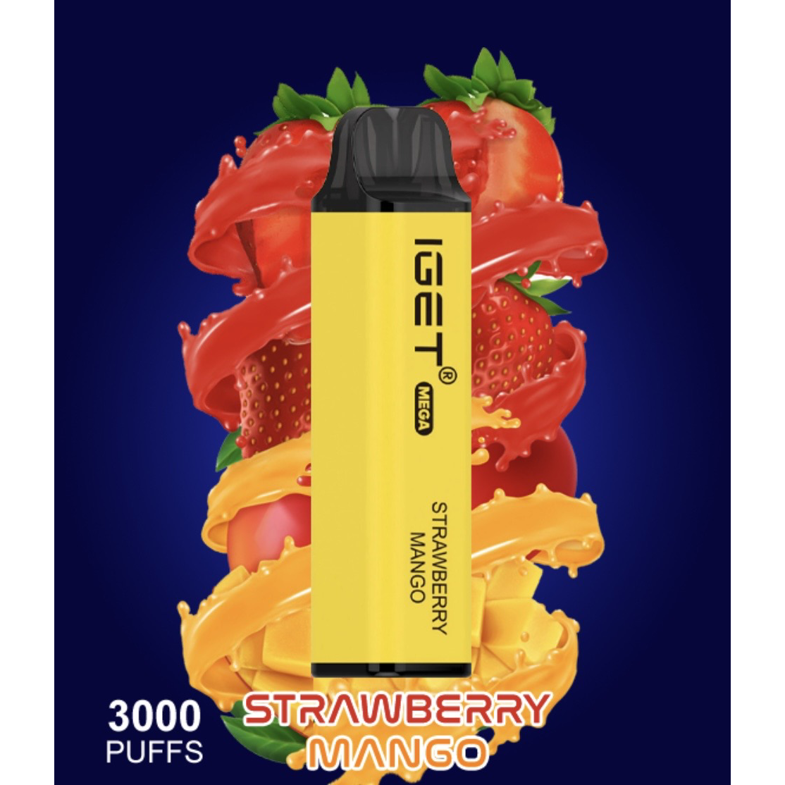 Midnight Blue IGET MEGA 3000 Strawberry Mango