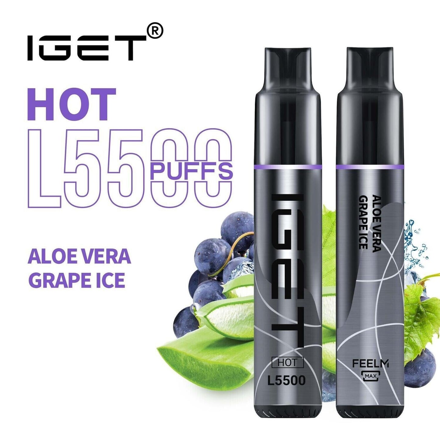 Dark Slate Gray IGET HOT - L5500 Aloe Vera Grape Ice