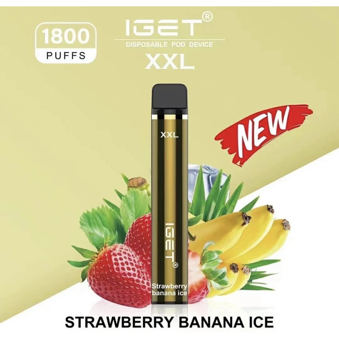 Light Goldenrod IGET XXL 1800 Strawberry Banana Ice