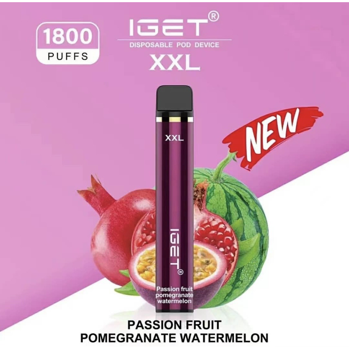 Plum IGET XXL 1800 Passionfruit Pomegranate Watermelon