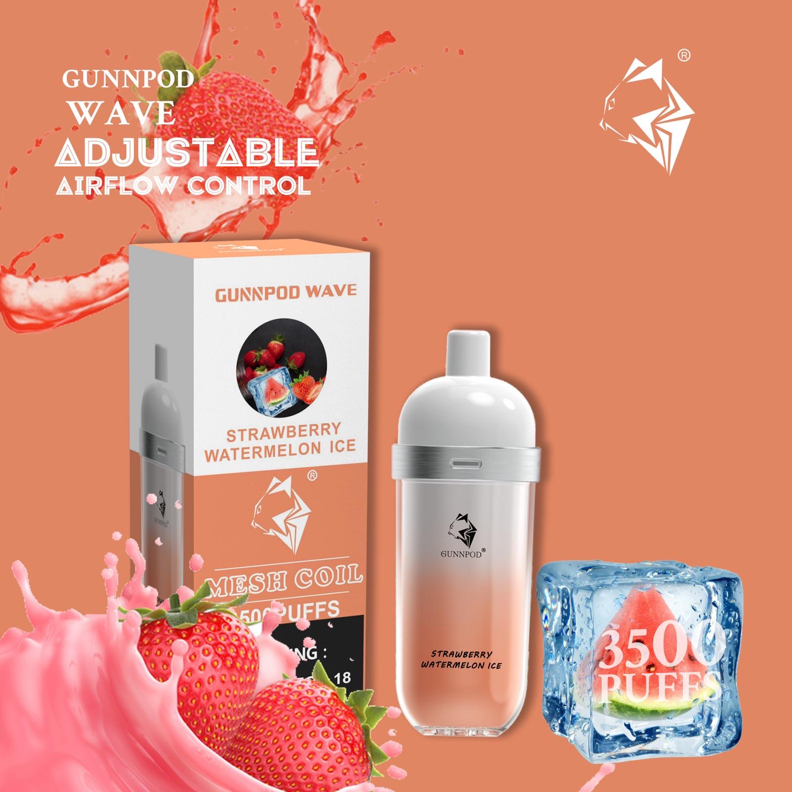 Dark Salmon GUNNPOD Wave 3500 Strawberry Watermelon