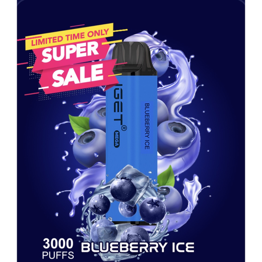 Dark Gray IGET MEGA 3000 Blueberry Ice