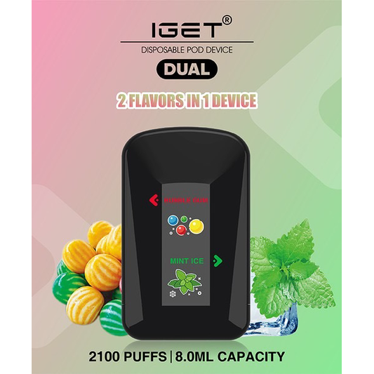 Gray IGET Dual 2100 Bubblegum Mint Ice