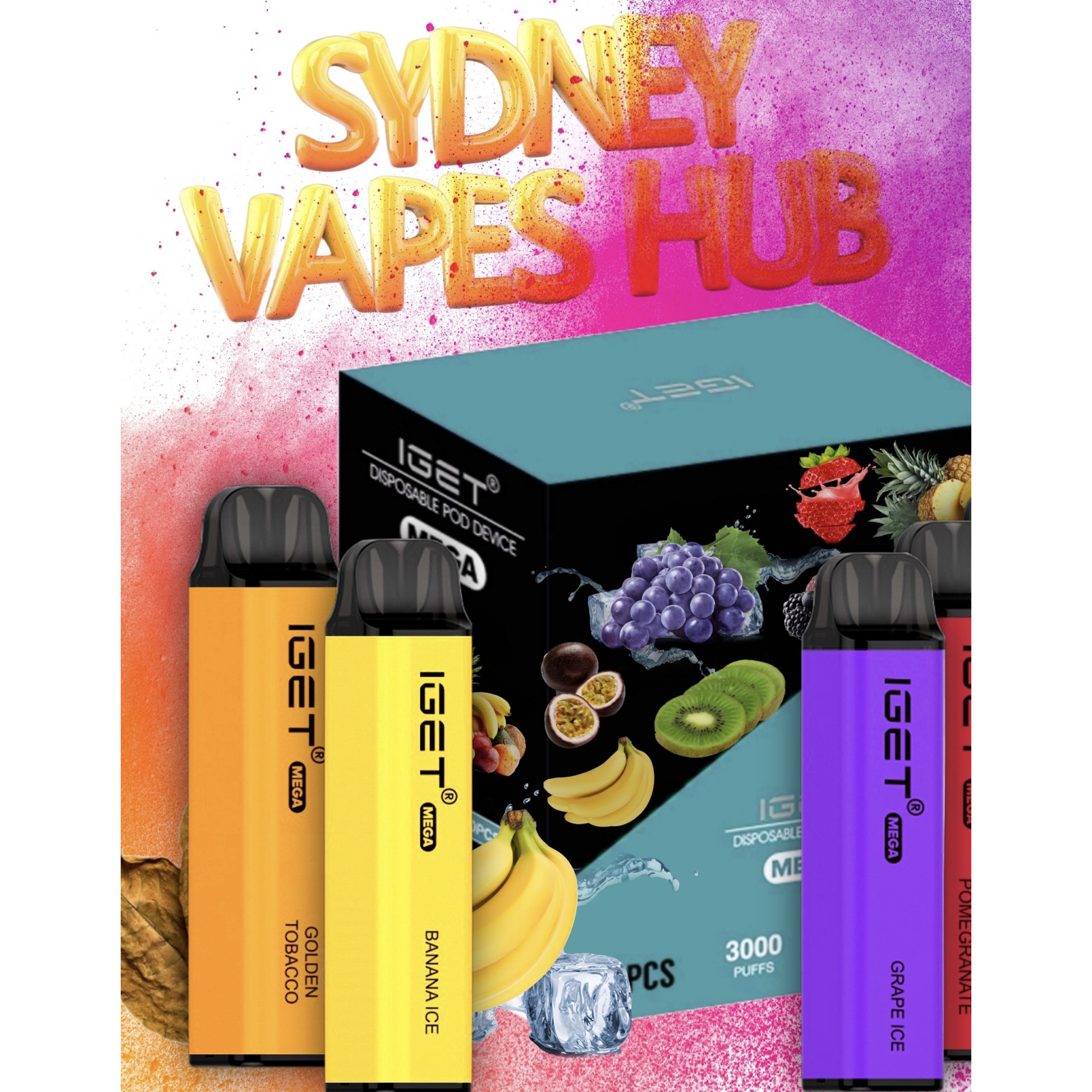Rosy Brown IGET MEGA 3000 (10 PCS)