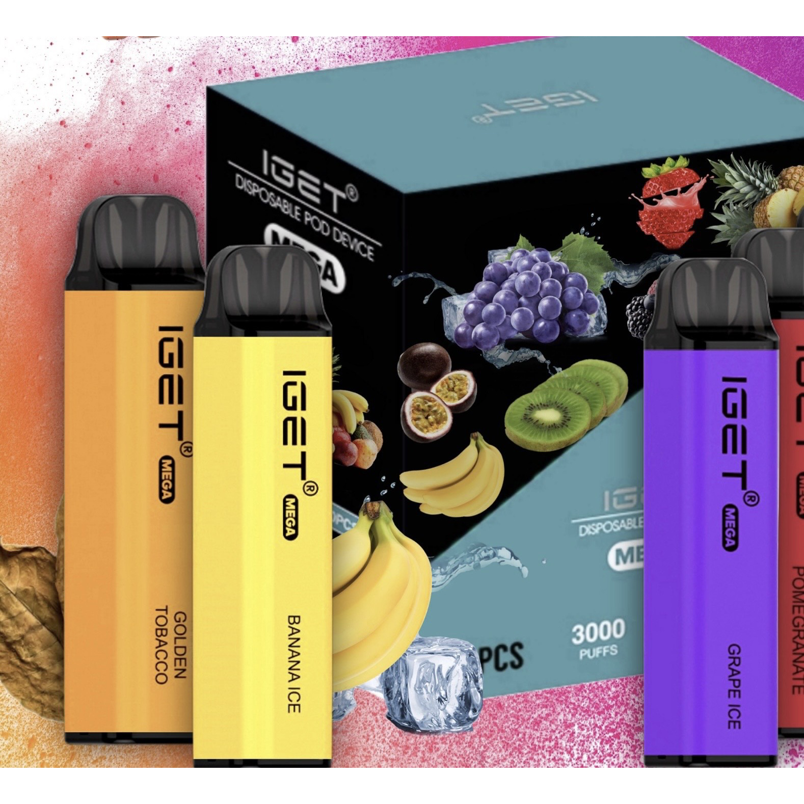 Dim Gray IGET Mega Vape 20 Pack Mix It Up