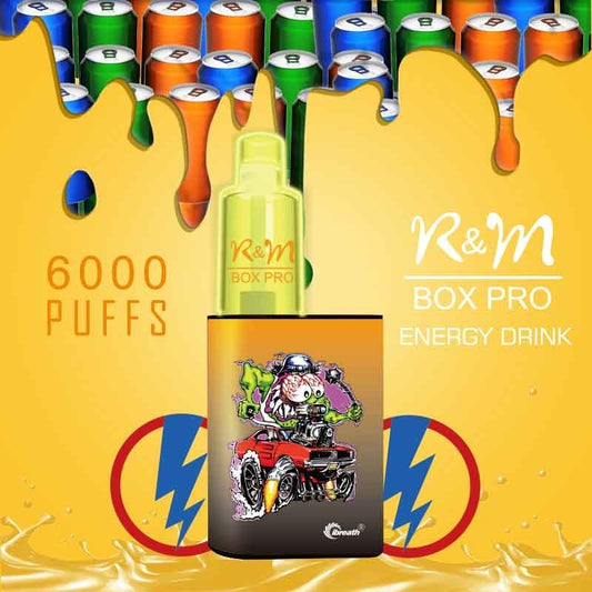 Sandy Brown R and M BOX PRO 6000 Energy Drink