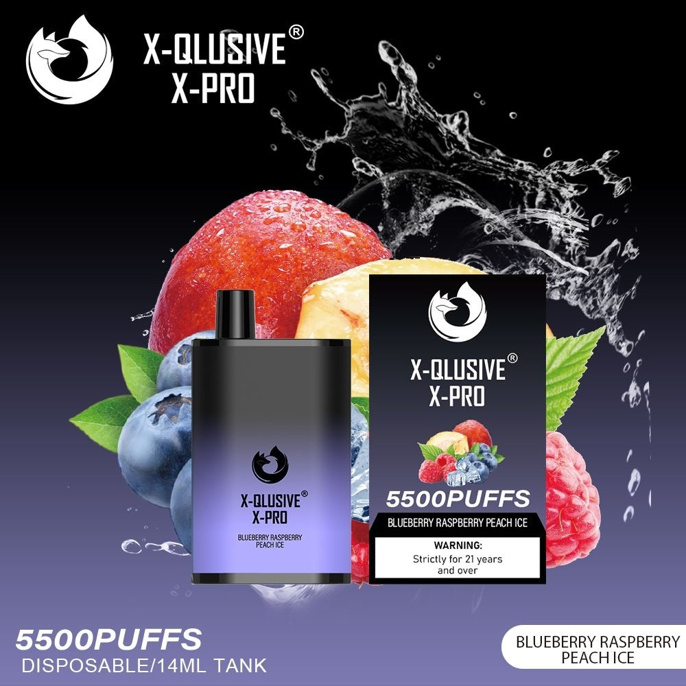 Black XQLUSIVE XPRO Blueberry Raspberry Peach Ice