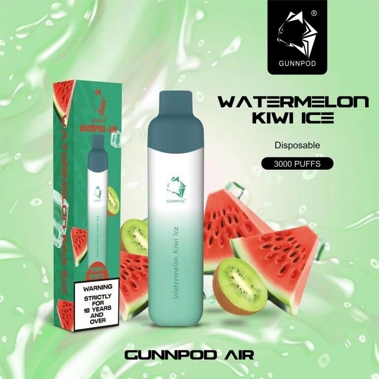 Light Gray GUNNPOD AIR 3000 Watermelon Kiwi Ice