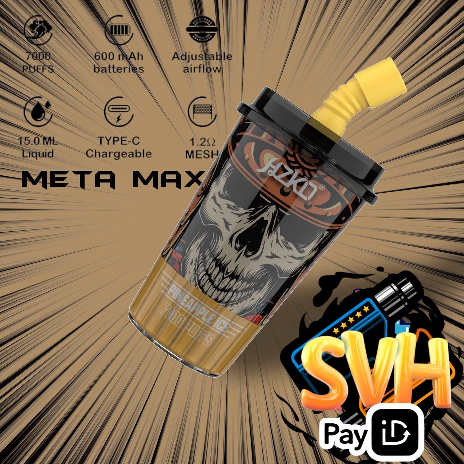 Dim Gray hzko meta max 7000 pineapple ice